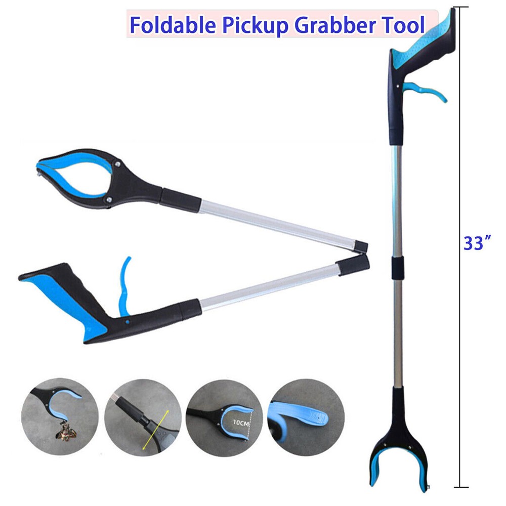 32 "Grab tools, foldable, rotating+magnet grabber reacher tool heavy duty