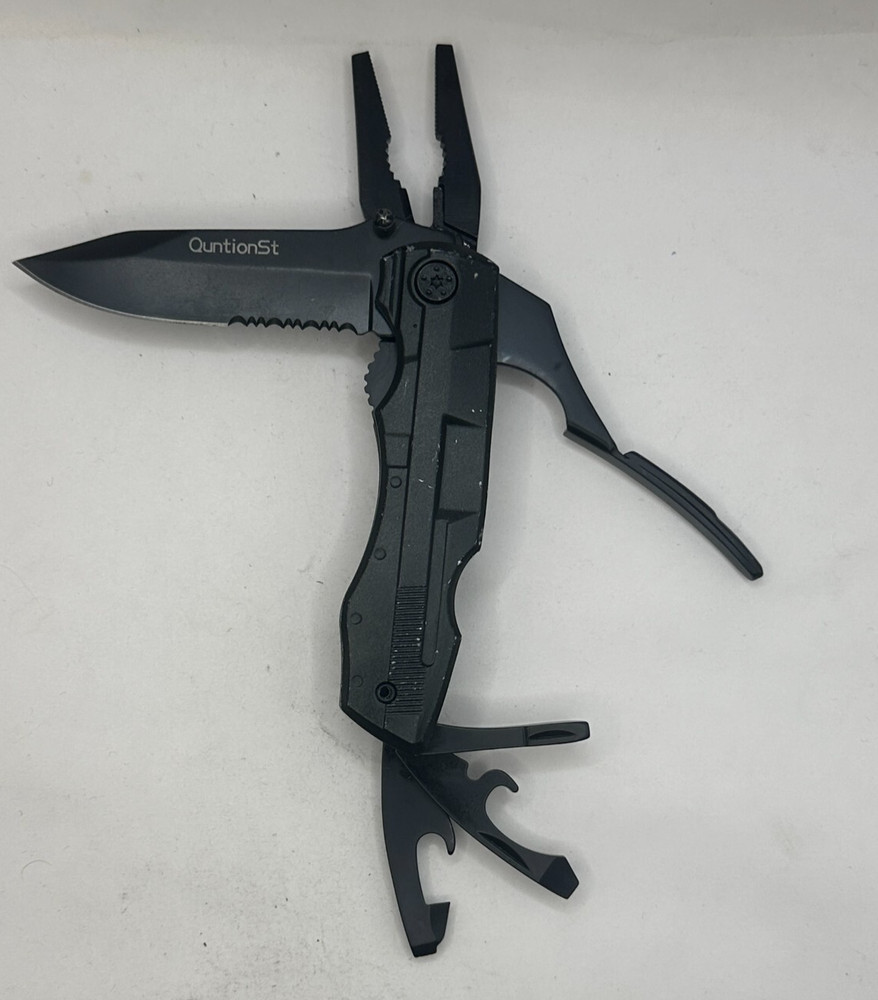QuntionSt  Pocket Knife Multitool Lock Screwdriver Camping Fold 7"