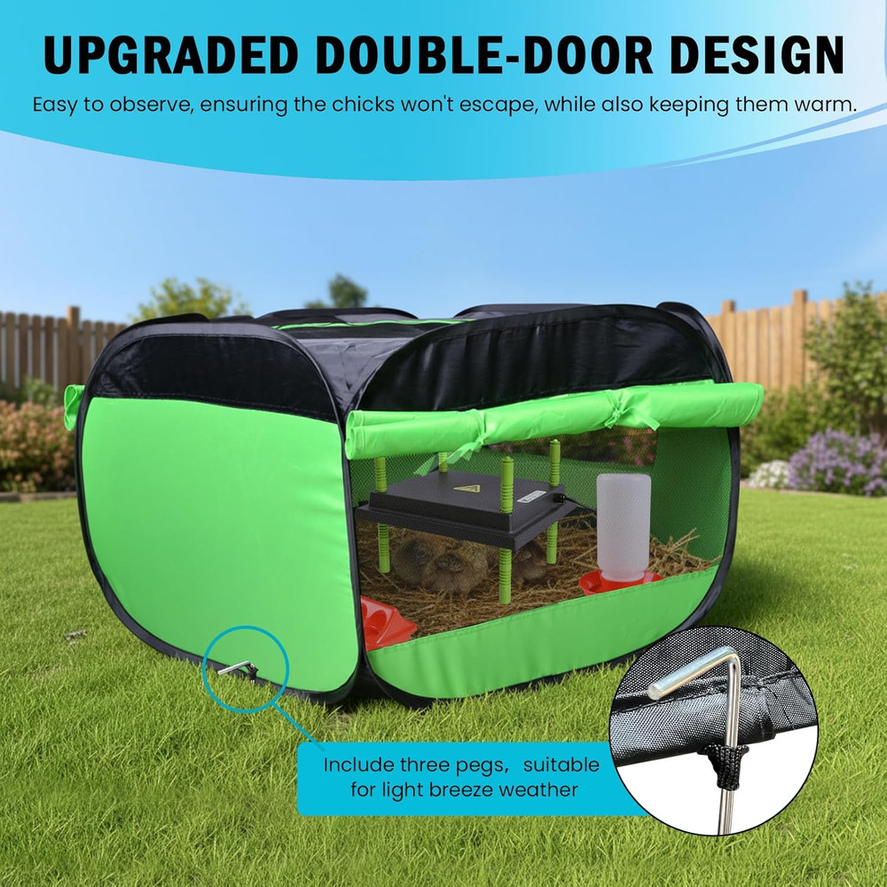 Chicken Brooder Box Starter Kit with Heating Plate, Feeder, and Waterer