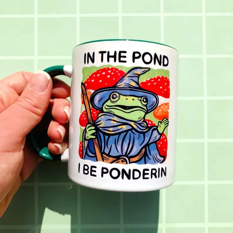 Funny Frog Wizard Mug Fantasy Coffee Cup Gift