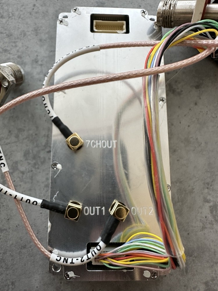Military 7-channel high frequency (microwave/RF) distribution module.