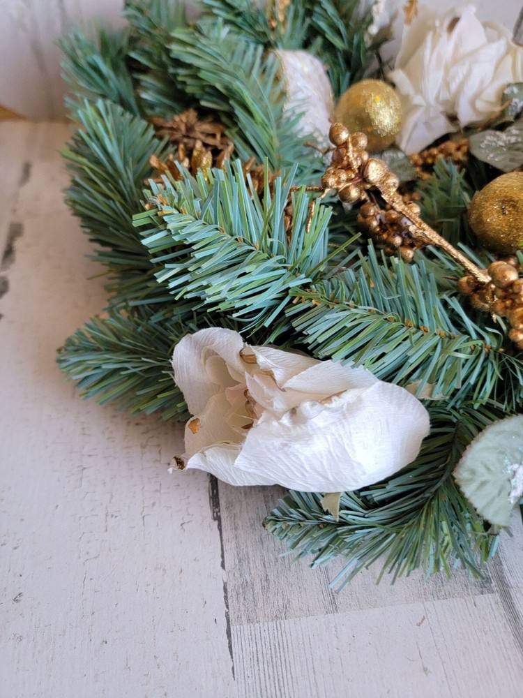 Wreath apple glitter hanging decor xmas mistletoe decor