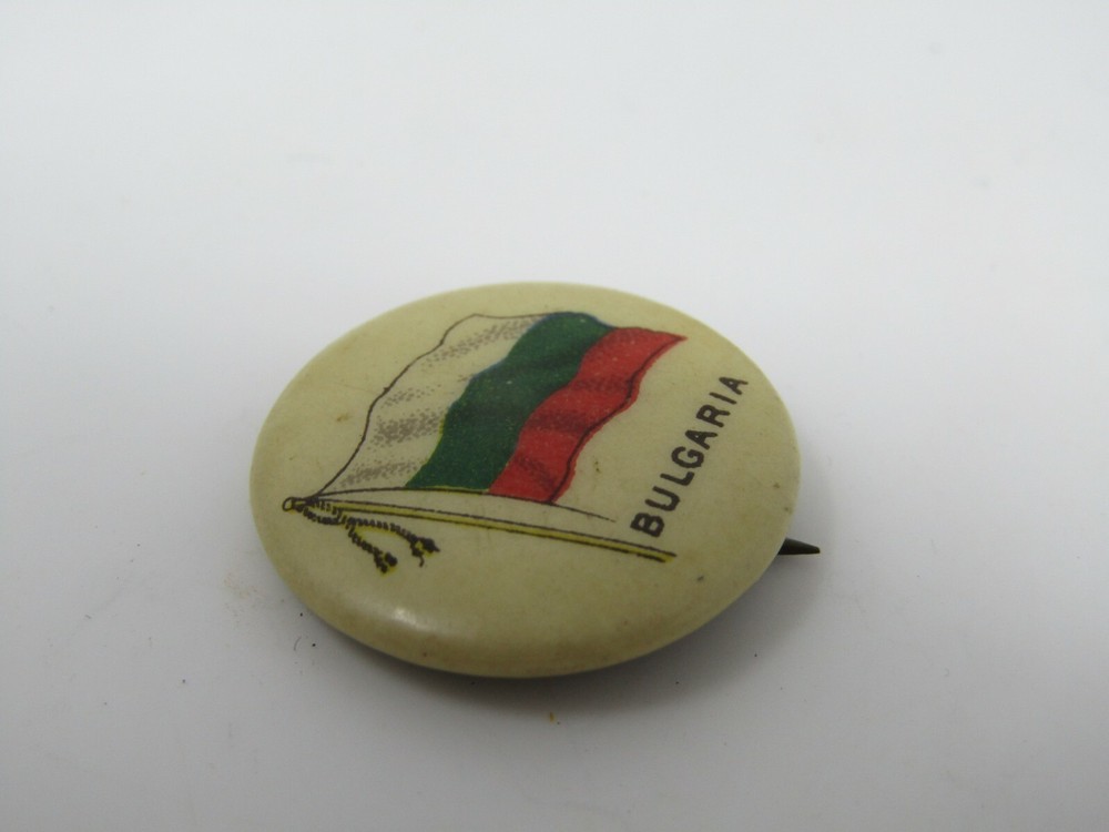 Bulgaria Flag Pin Button Vintage Antique