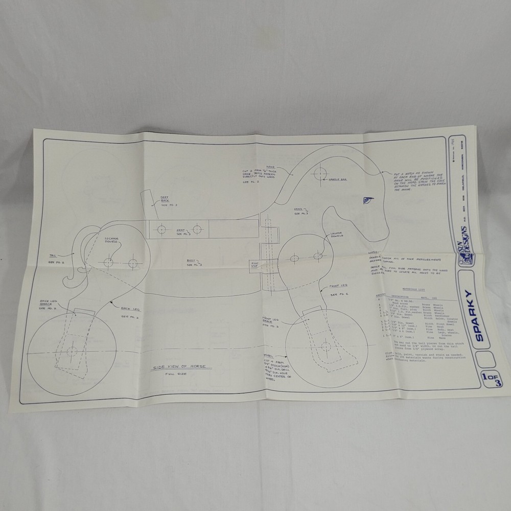 Woodworking Plans Projects Fire Engine Stake Wagon Sparky Horse Patterns Vintage