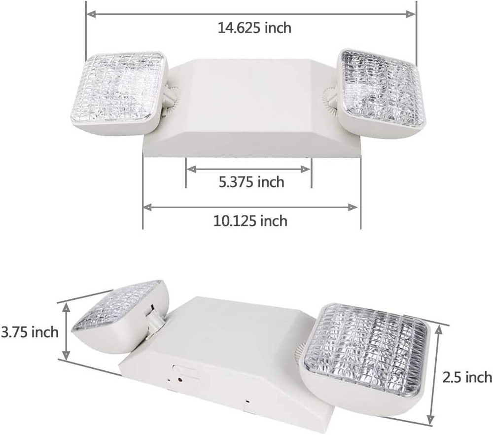 4 Pack LED Emergency Exit Light Adjustable 2 Head With Battery Back-up UL 924
