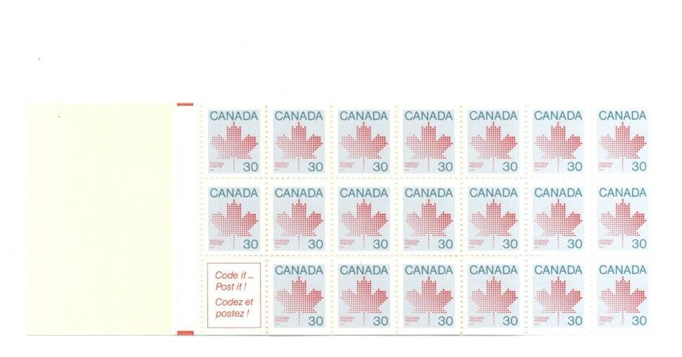 Canada BK83 Maple Leaf 20 x 30 cent Booklet - MNH