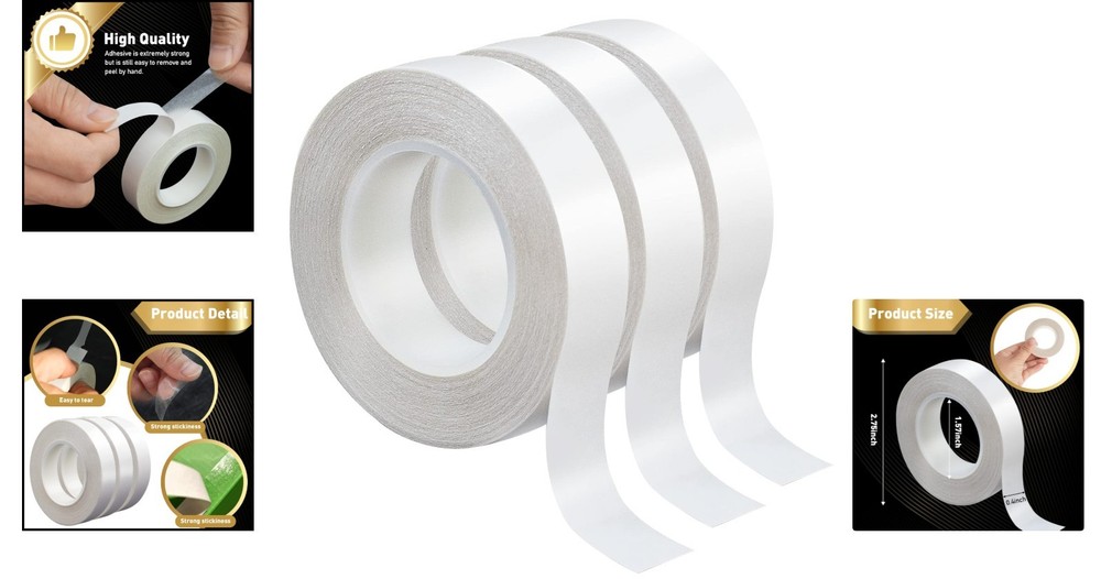 Strong Waterproof Double Sided Tape - 3 Rolls for Endless DIY Crafts & Projects