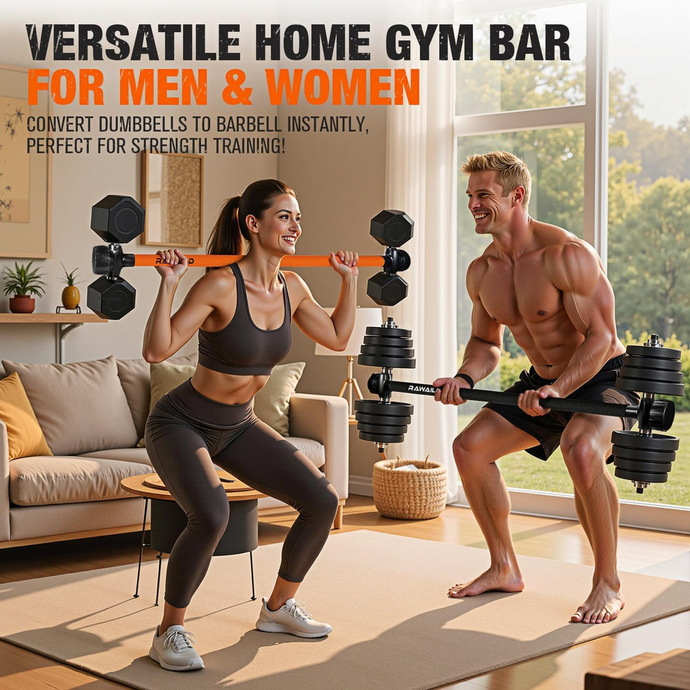 Dumbbell to Barbell Converter for Versatile Home Strength Training