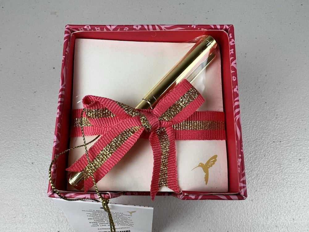 Papyrus NOTE ORGANIZER WITH PEN SET 600 Pages CUBE Paper Stack Pad PINK & GOLD