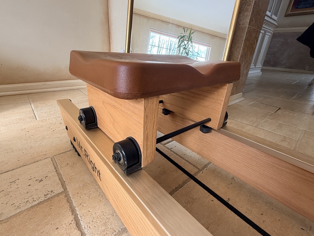 Mr. Right Solid Wood Constructed Water Rowing Machines for Home Standable Wheel