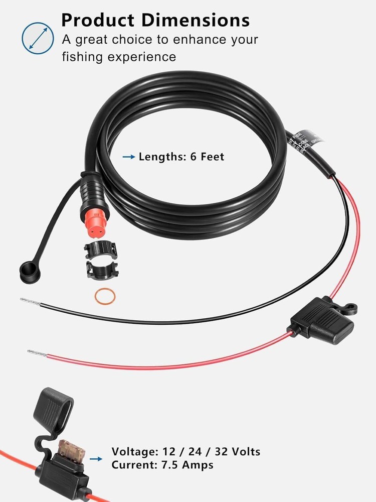 for Garmin 010-11425-01 Threaded Power Cable (0101142501)
