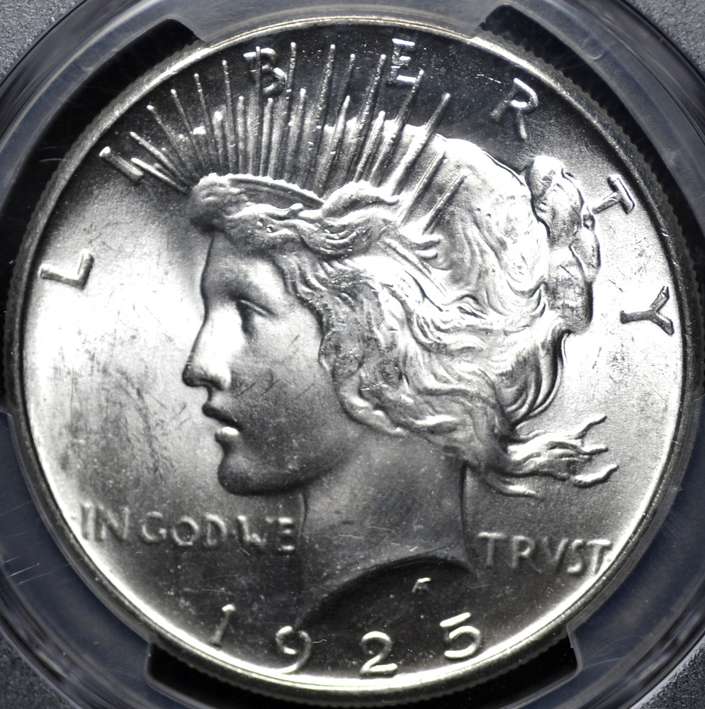 1925 PEACE DOLLAR PCGS MS 63 EXCELLENT STRIKE, LUSTER, AND SURFACE QUALITY FOR