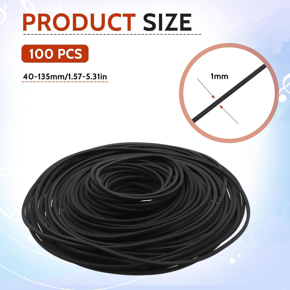 100 Rubber Belt Replacement For Recorders CD-ROM Video Machine Walkman DVD drive