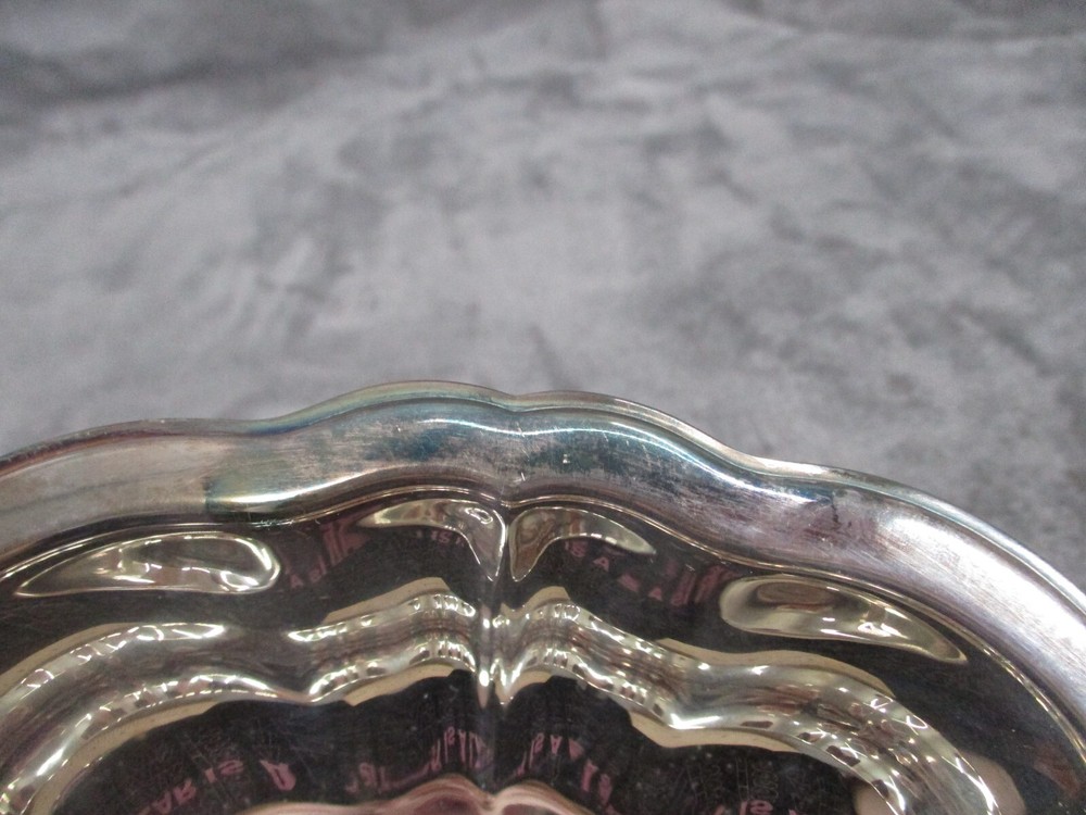 Oneida Chippendale Dish Vegetable Bowl Set Silver Plated 7.5" Diameter 2 Piece