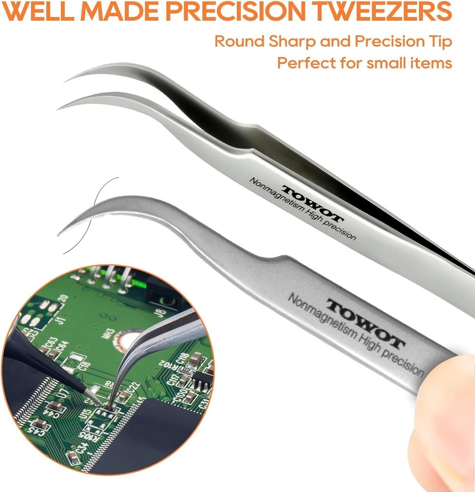 Curved Precision Tweezers for Electronics