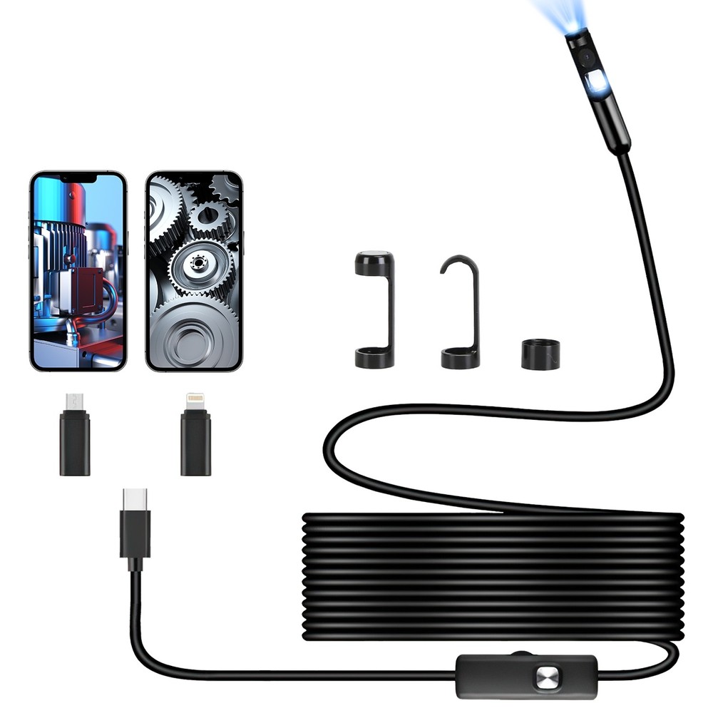 Endoscope Camera 1920P Inspection Borescope Tool with Light 16.4FT Snake Cable