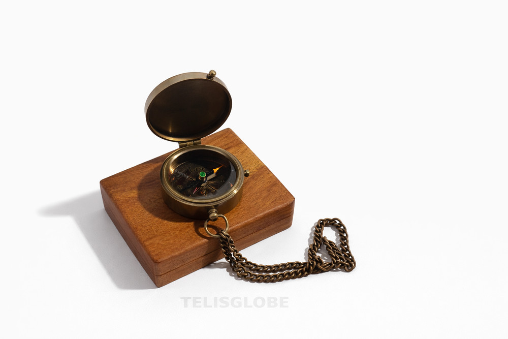 Personalized Sundial Compass with Wooden Box Set