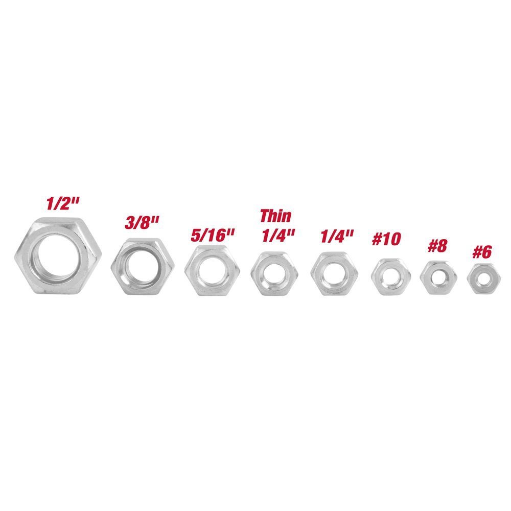 Hex Nut Assortment with Case Assorted 178-Piece Hyper Tough