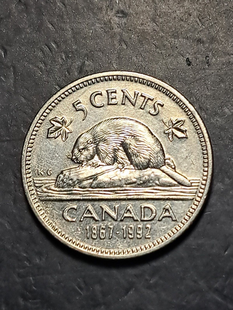 1992 CANADA 5 CENTS/NICKEL