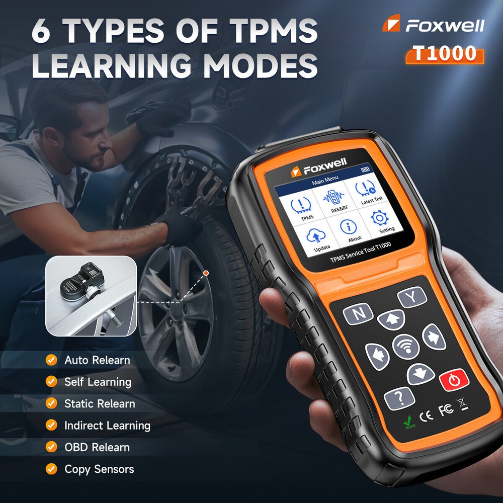 TPMS Reset Activation Tool Foxwell T1000 Universal Sensor Programming Diagnostic