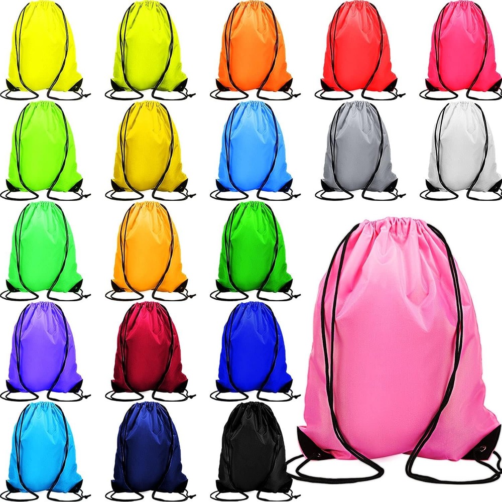 Shappy 80 Pack Drawstring Backpack Bulk Bags with 20 Colors...