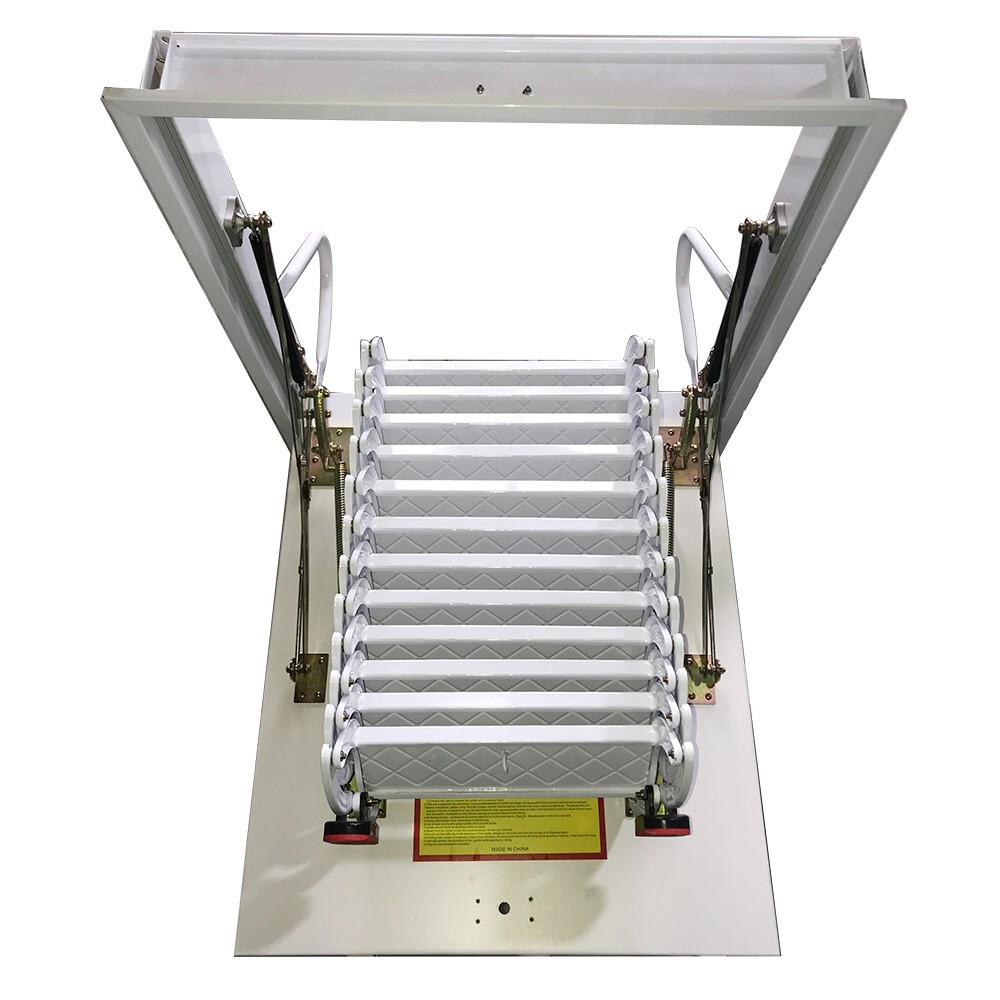 Ceiling Folding Stairs 9.84ft Pull Down Telescoping Attic Stairs 27.56''x35.43''