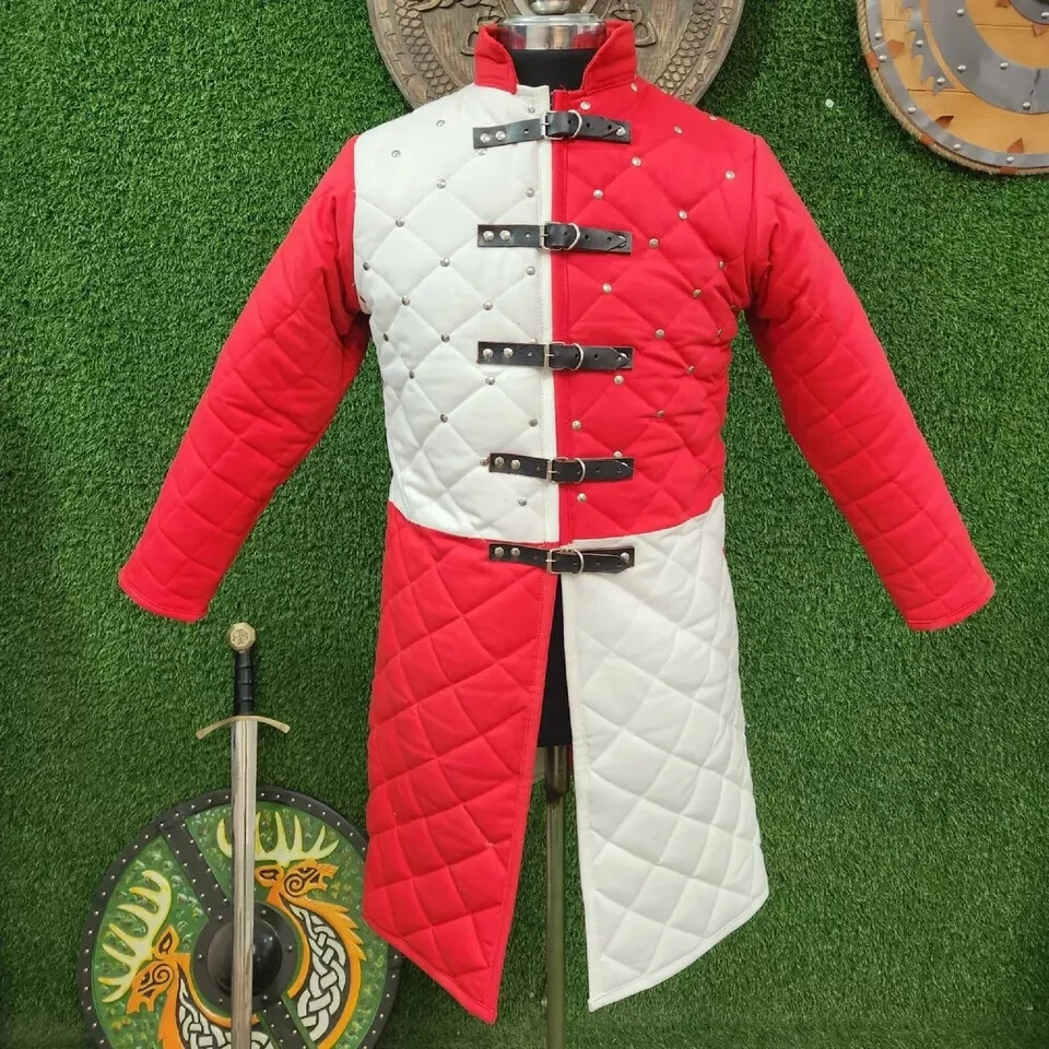 Medieval Two Colors Gambeson for SCA, LARP