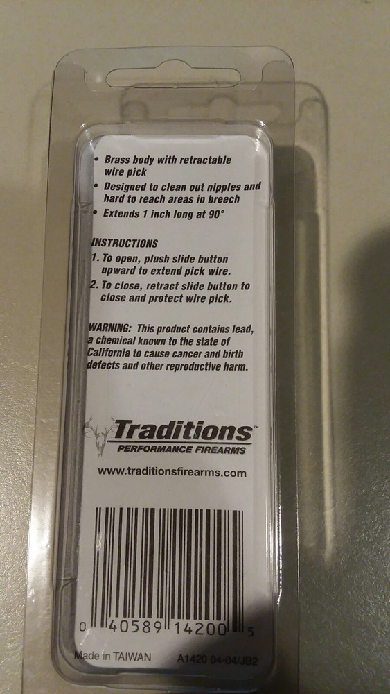 Traditions Performance Firearms Muzzleloader Nipple Pick - In-Line Retractable