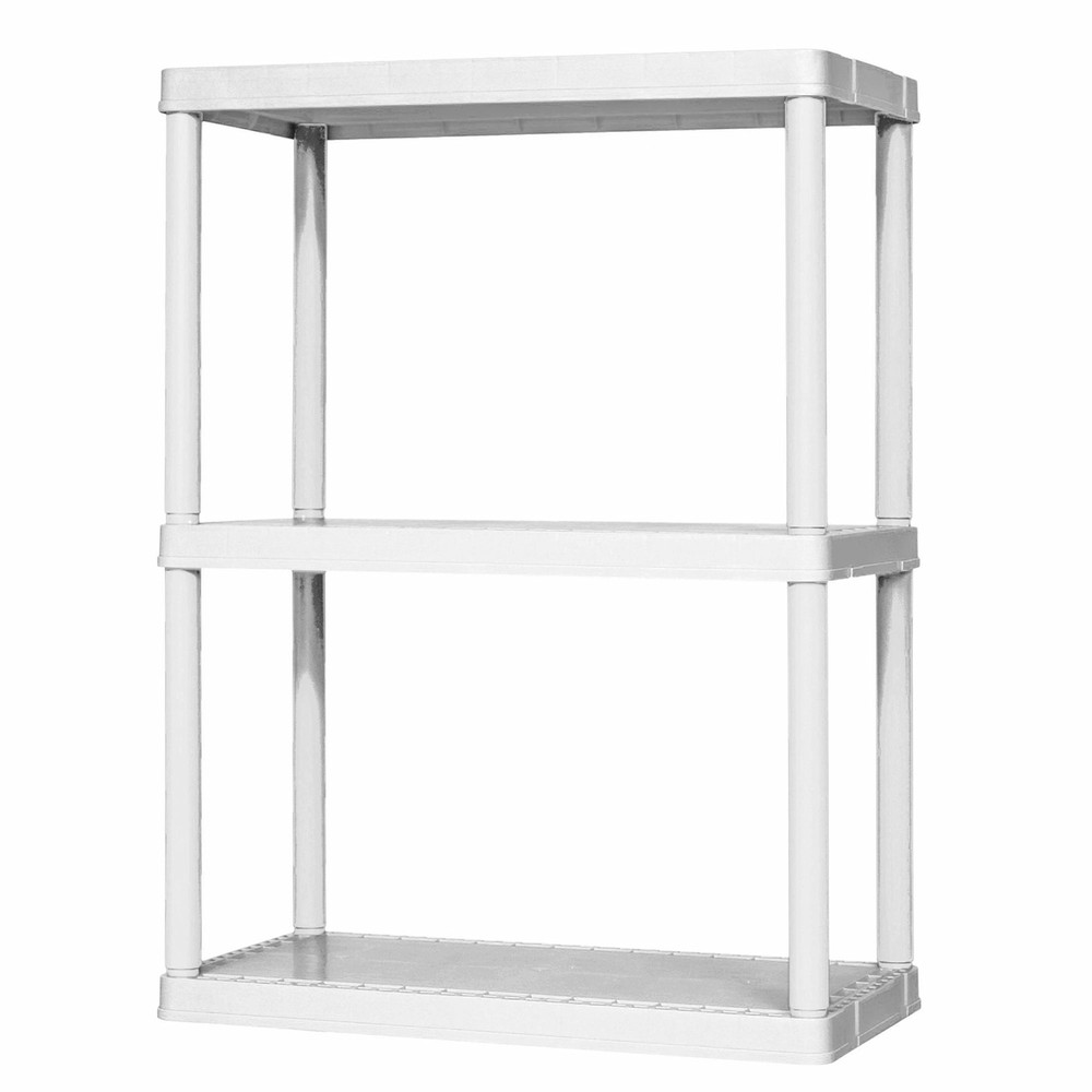 Gracious Living 3 Shelf Storage Unit Organizers for Home or Garage, White (3 Pk)