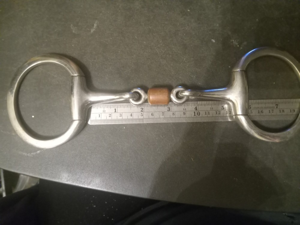 used eggbutt snaffle bit 5 in mouth copper roller