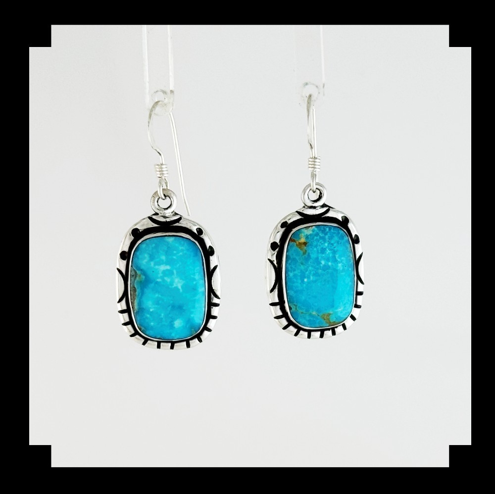 Sterling Silver and Blue Ridge Turquoise Dangle Earrings