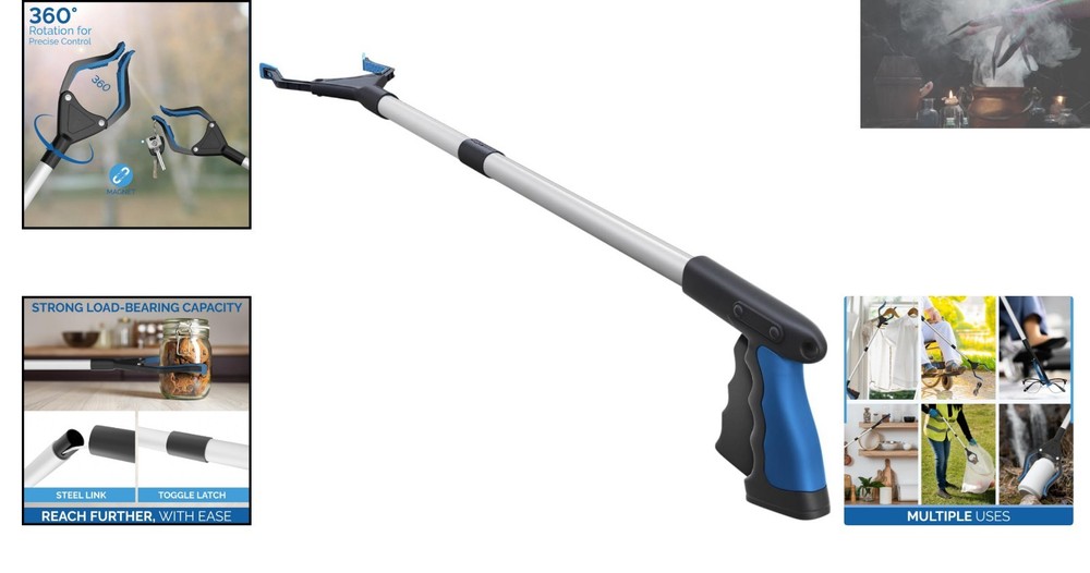 Extra Strength 2024 PowerGrip T9 Foldable Grabber Tool with 96 Grip Points