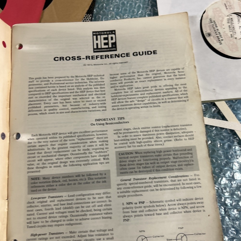 Motorola Cross Reference Semiconductor 1973 Hep Catalogue Guide