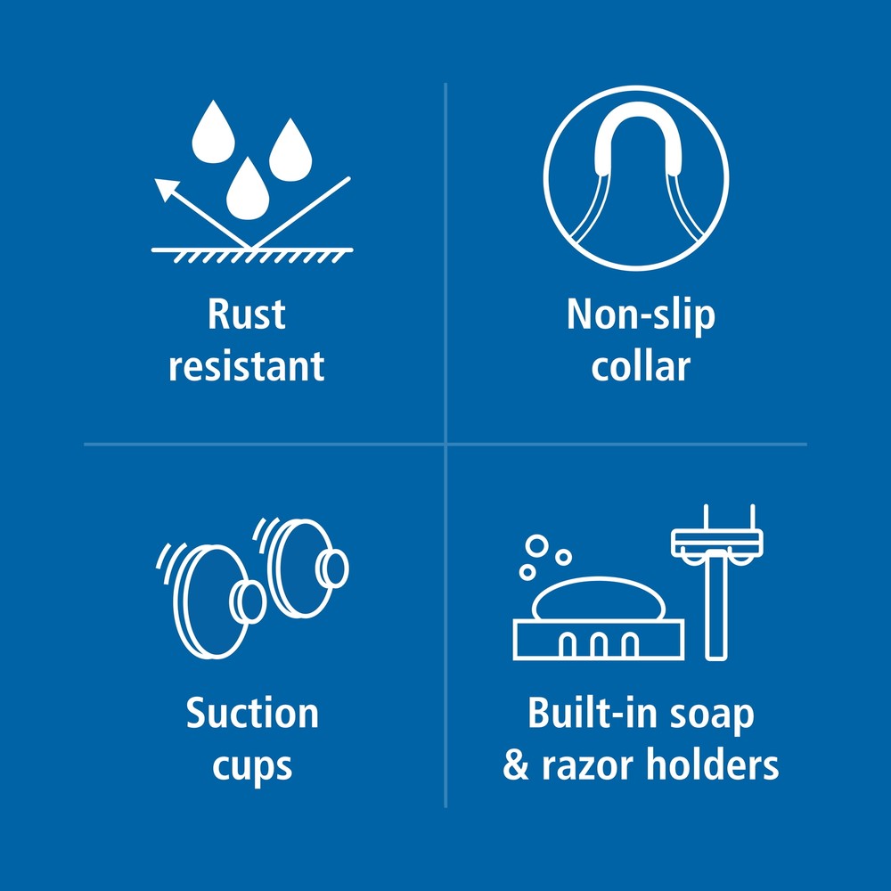 Basic Hanging with 2 Shelves and Soap Tray, White