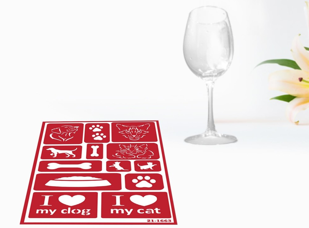 2 Etching Stencils Reusable Template - Kitty Stencils for Painting, Crafting ...