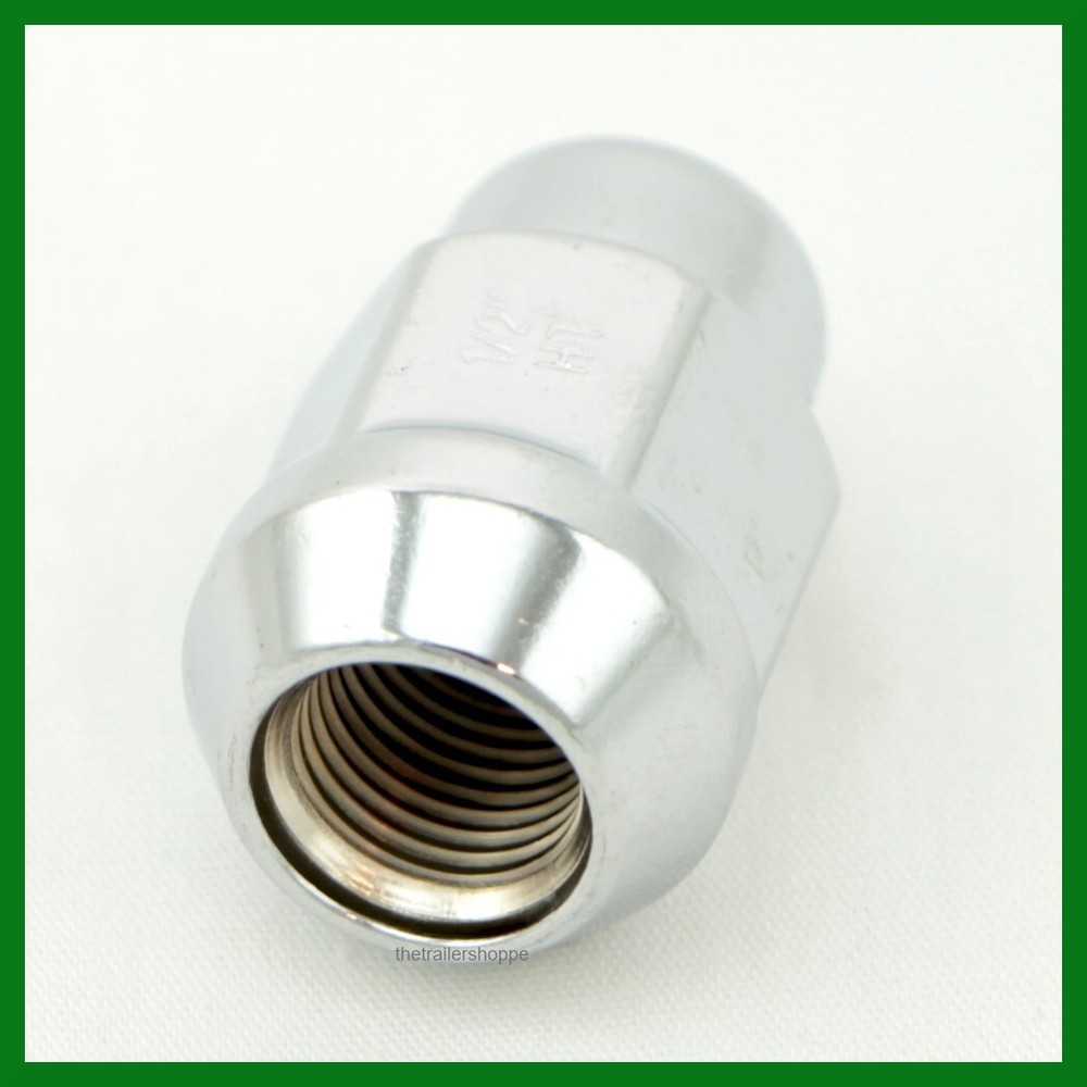 Chrome 1/2" Lug Wheel Nut Aluminum Trailer Wheel Rim Acron -5 Piece