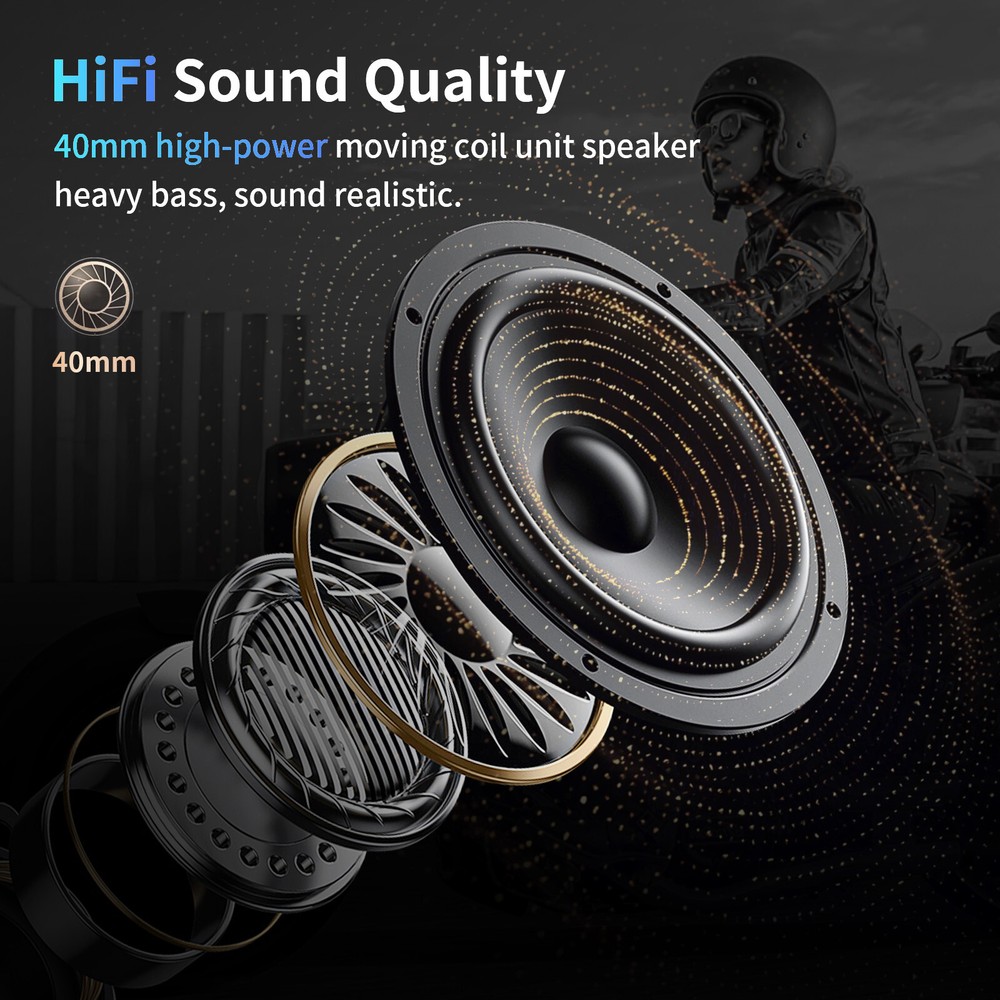 FX-S Motorcycle Intercom Helmet Bluetooth Headset 2-way 1000m Communication