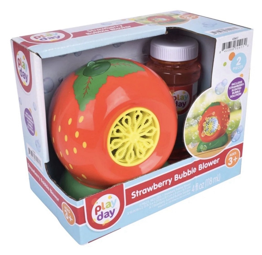 Strawberry Bubble Blower Includes Strawberry Scented Bubble Solution