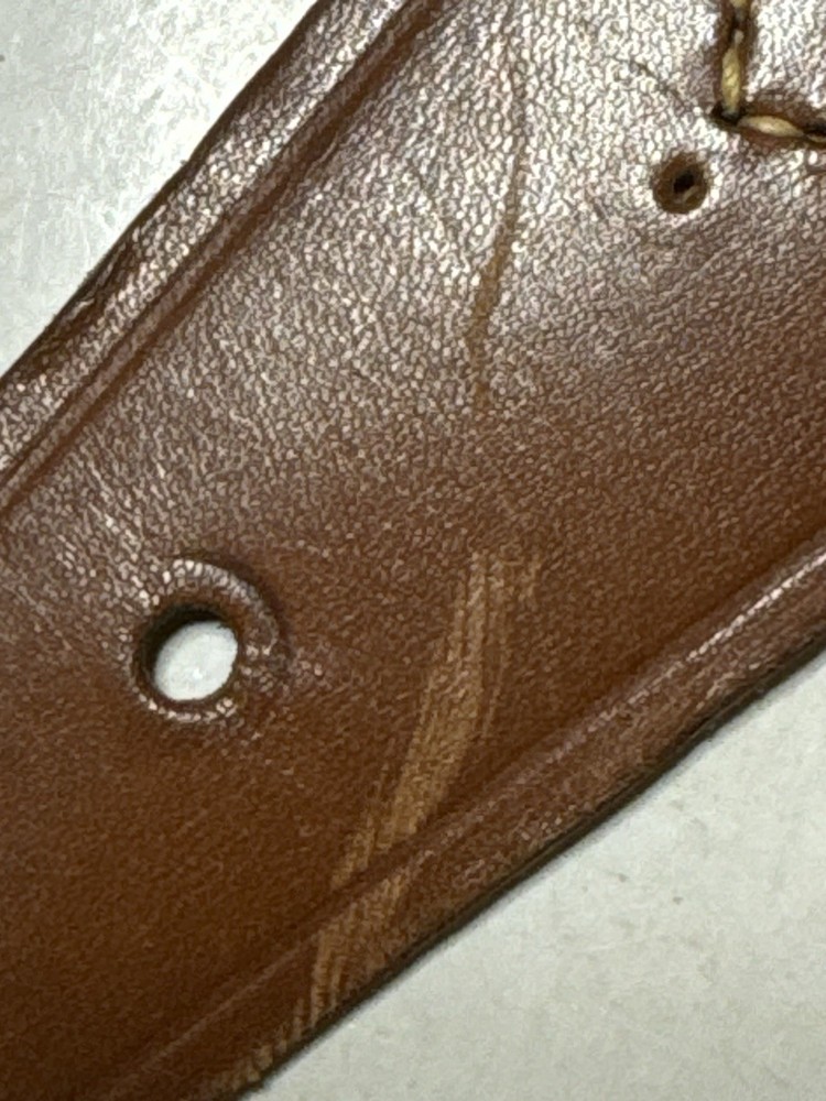 Genuine leather adjustable rifle sling, brown