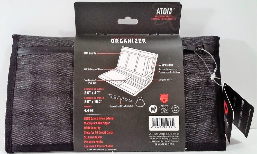 Grand Trunk ATOM Passport Holder & Organizer - New