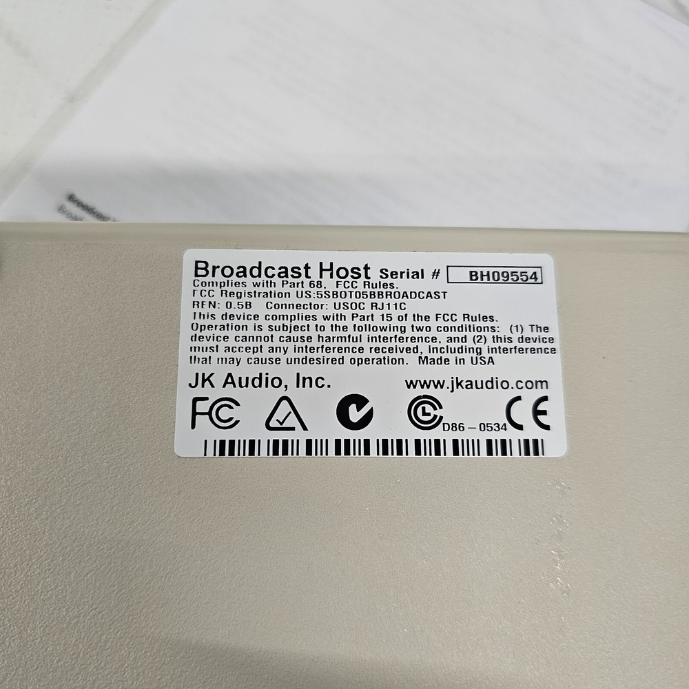 JK Audio Broadcast Host Digital Hybrid Phone Line Interface