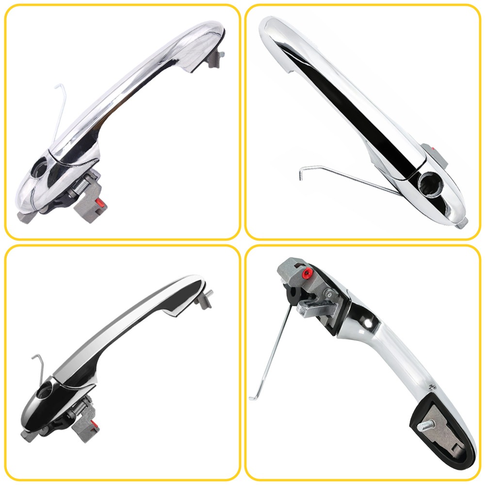 2x Outer Door Fit Handle For 2012-2017 Fiat 500 Left Front & Right Side Chrome