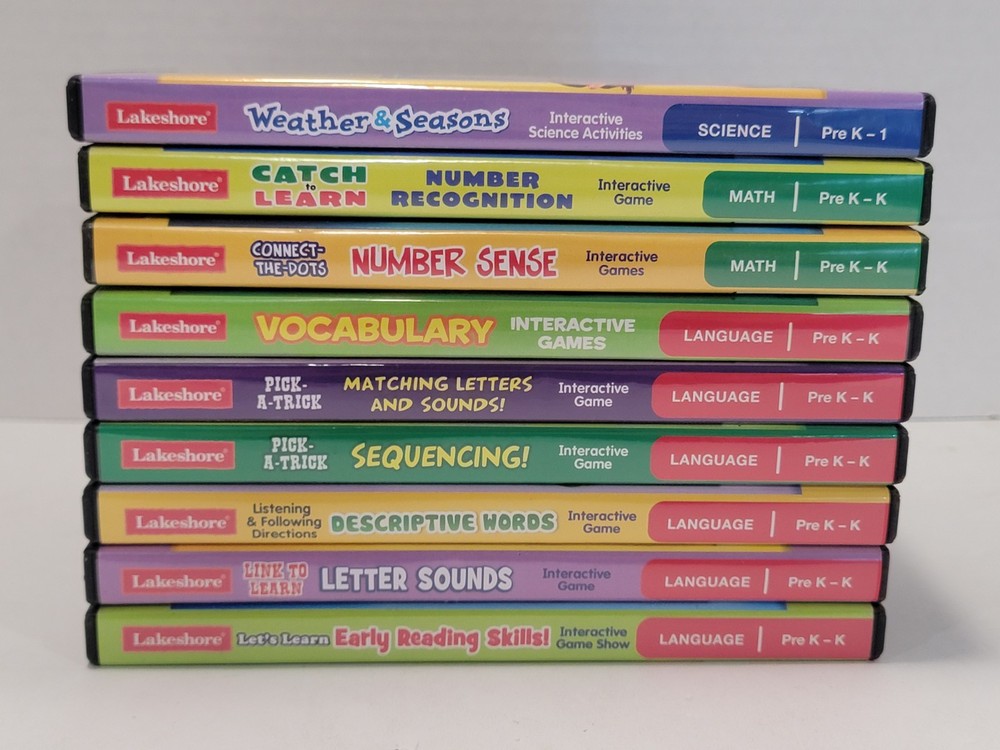 9 Lakeshore Math Reading Science Learning CD-ROM (PC/MAC) Grade Pre-K - K & 1st