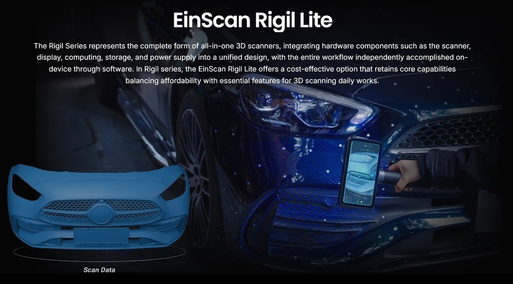 Shining3D EinScan Rigil Lite 3D Scanner Wireless Laser 32GB 1TB SSD