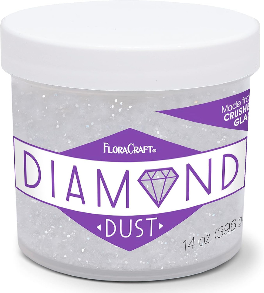 Clear Glass Diamond Dust Glitter, 14 Ounces