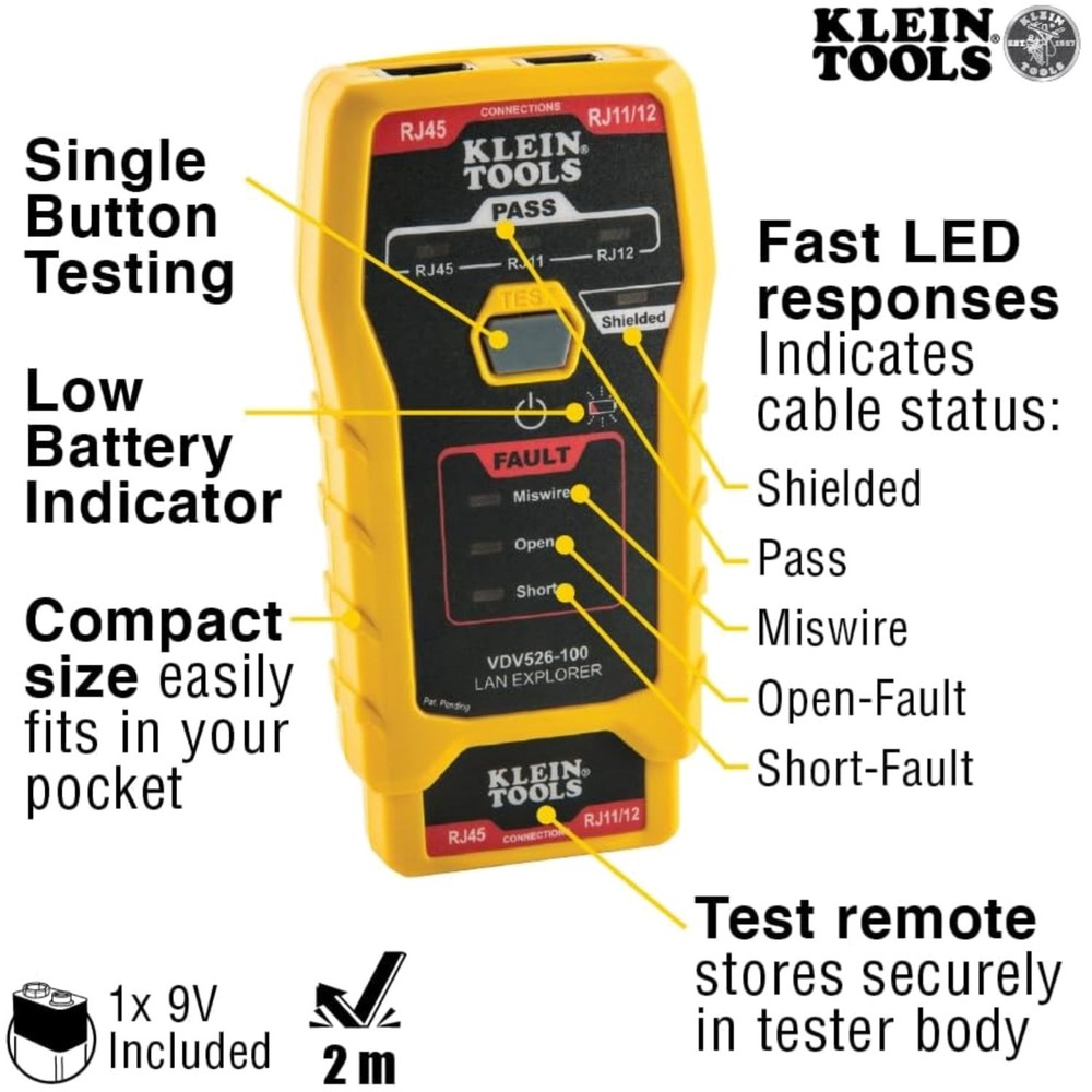 Klein Tools VDV526-100 Network LAN Cable Tester