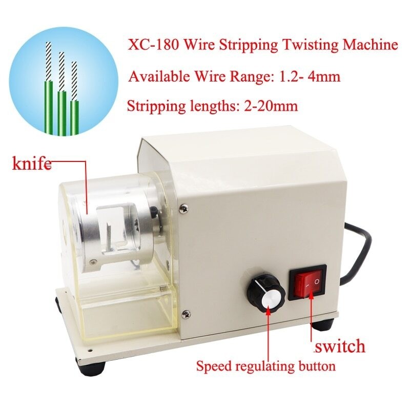 XC-180 Electric Automatic Wire Stripping Machine 1.2-4mm Cable 220V 110V
