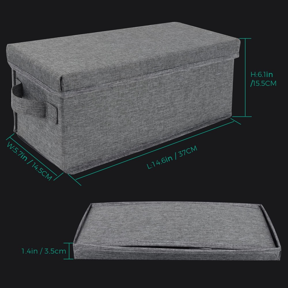 T WaveTree CD Storage Box with Lid Pack of 3, Practical CD-3 Pack, Grey