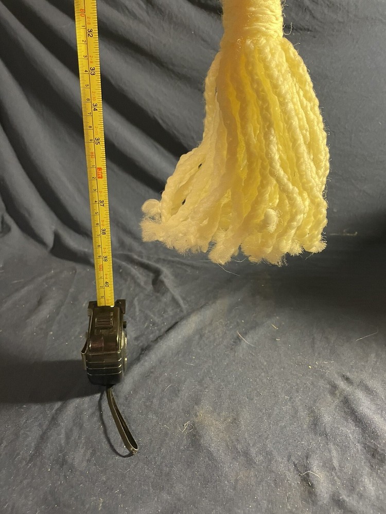 Vintage Macrame Hanger White With Red Beads