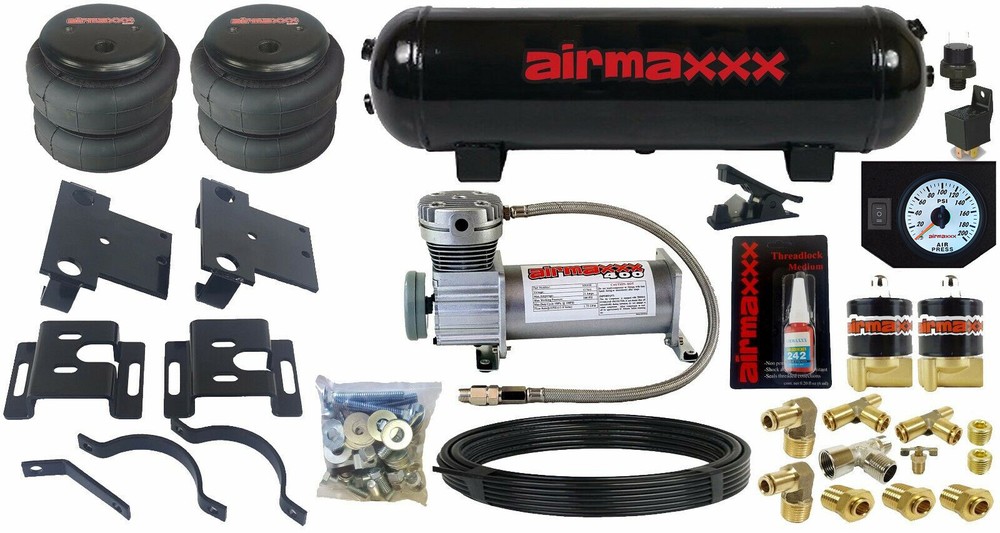 Air Tow Assist Over Load Bags Kit Wht Gauge Tank For Silverado 2500 3500 2001-10